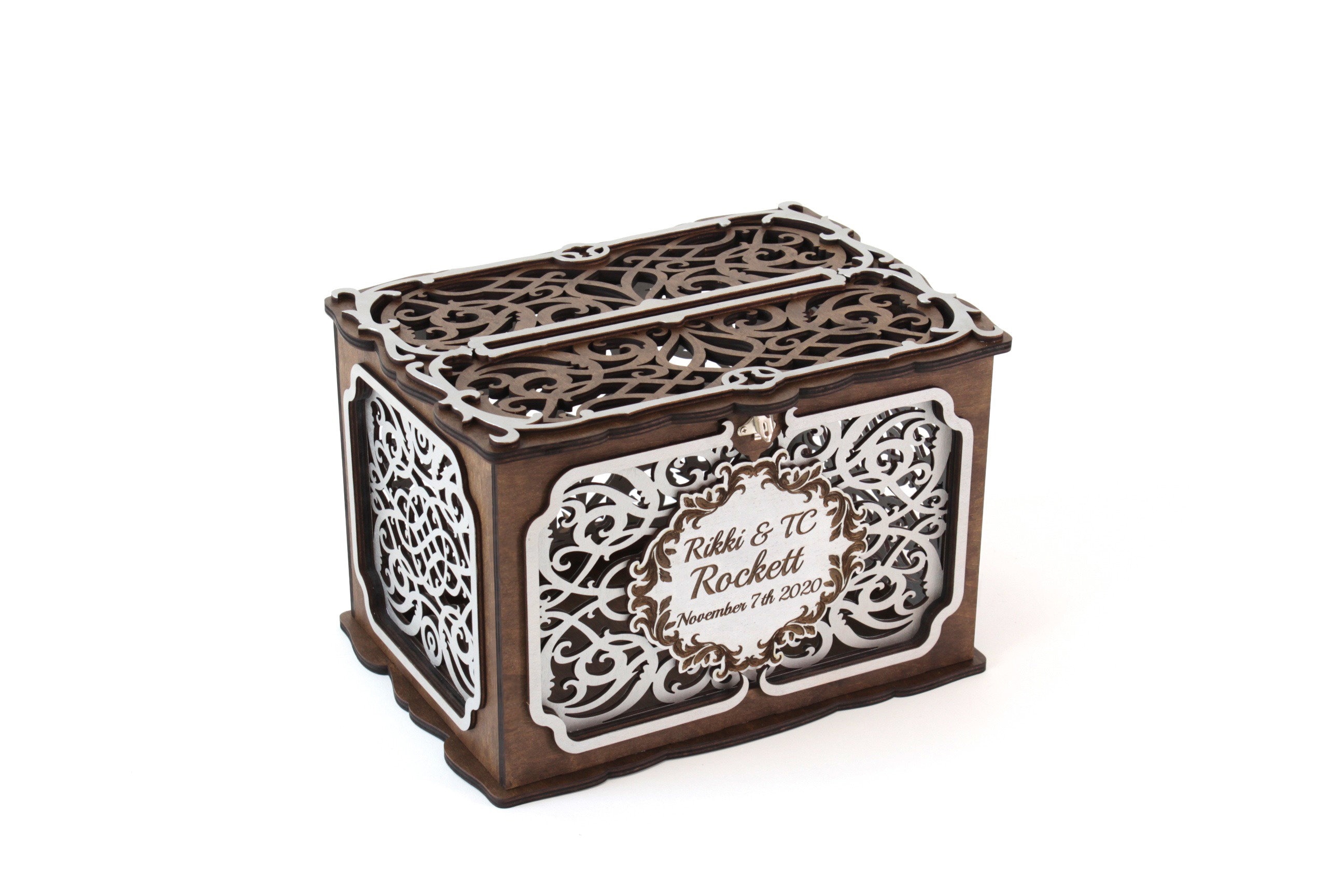 Wedding Wishing Well Box With Lock Personalized Card Box Etsy