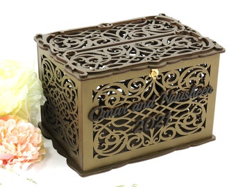 Wedding Card Box, Gothic Wedding Decorations, Wedding Money Box, Box for Wedding Tips, Wedding Advice Cards Box, Wedding Gift for Couple