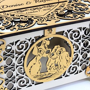 Lady Tramp Wedding Card Box, Decor, Post, Monetary Gift, Wedding Envelopes Holder, Bridal Shower, Quinceanera, Money Box image 4