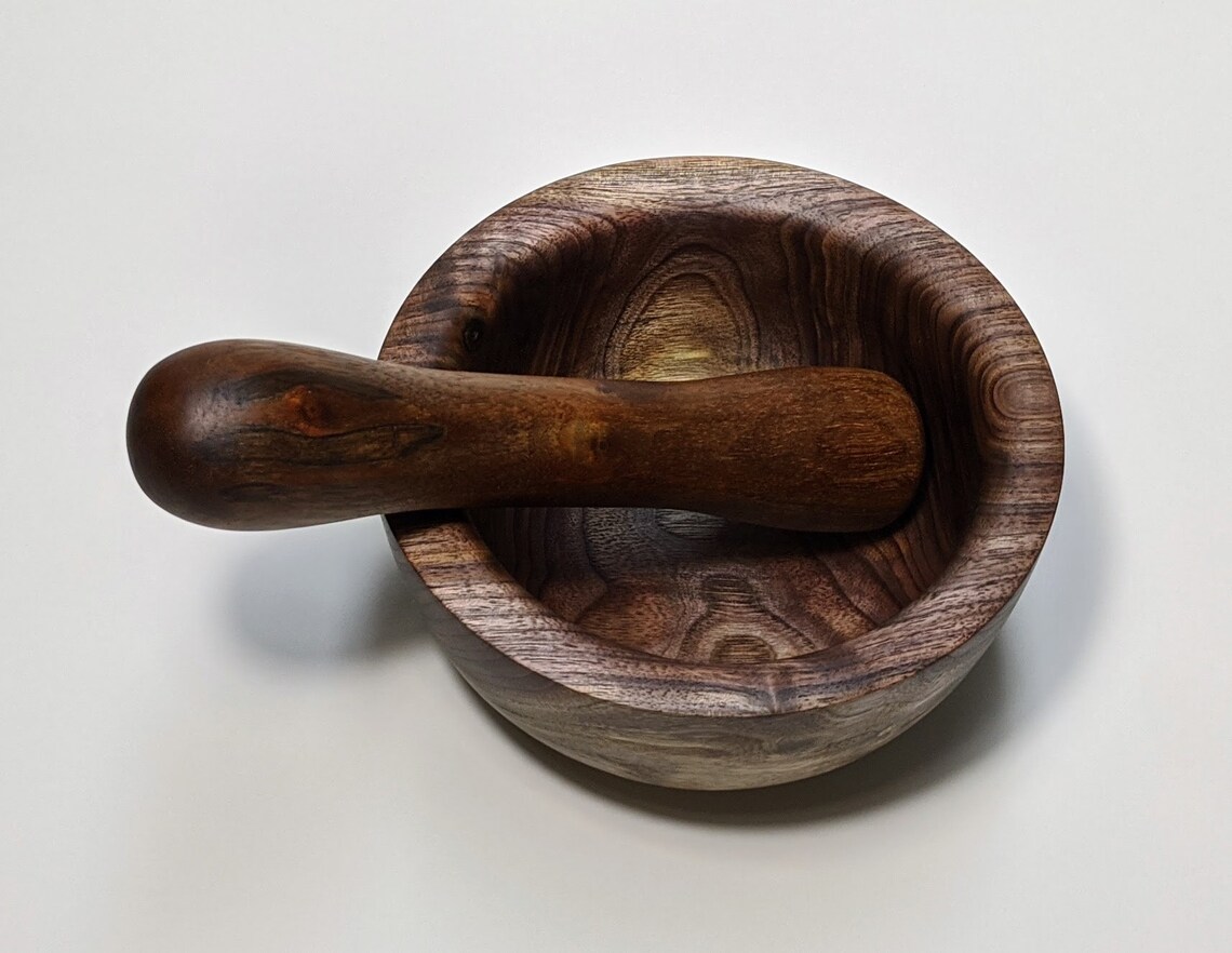 Large Mortar and Pestle Set Made From Walnut Cherry or Pecan Etsy
