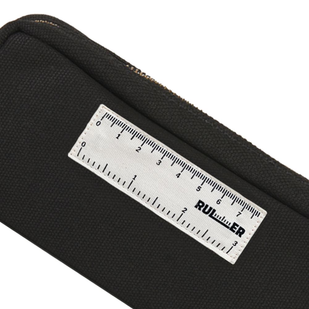 Canvas Pencil Case Pouch With Ruler Simple Spacious Design School ...