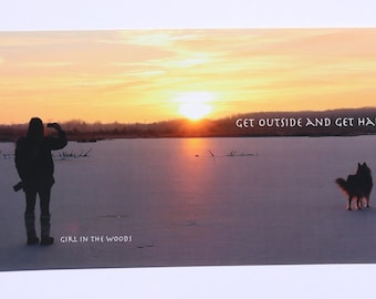 Get Outside & Get Happy, Inspirational Motivational Desk Poster Picture