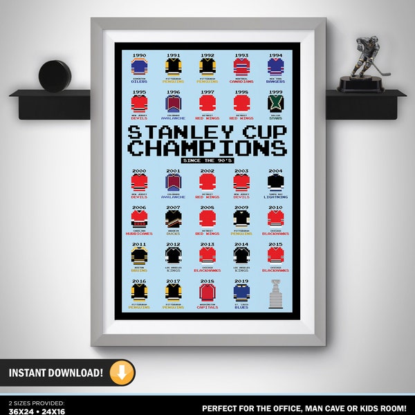 Stanley Cup Champion Wall Art / Stanley Cup History Poster / INSTANT PDF DOWNLOAD