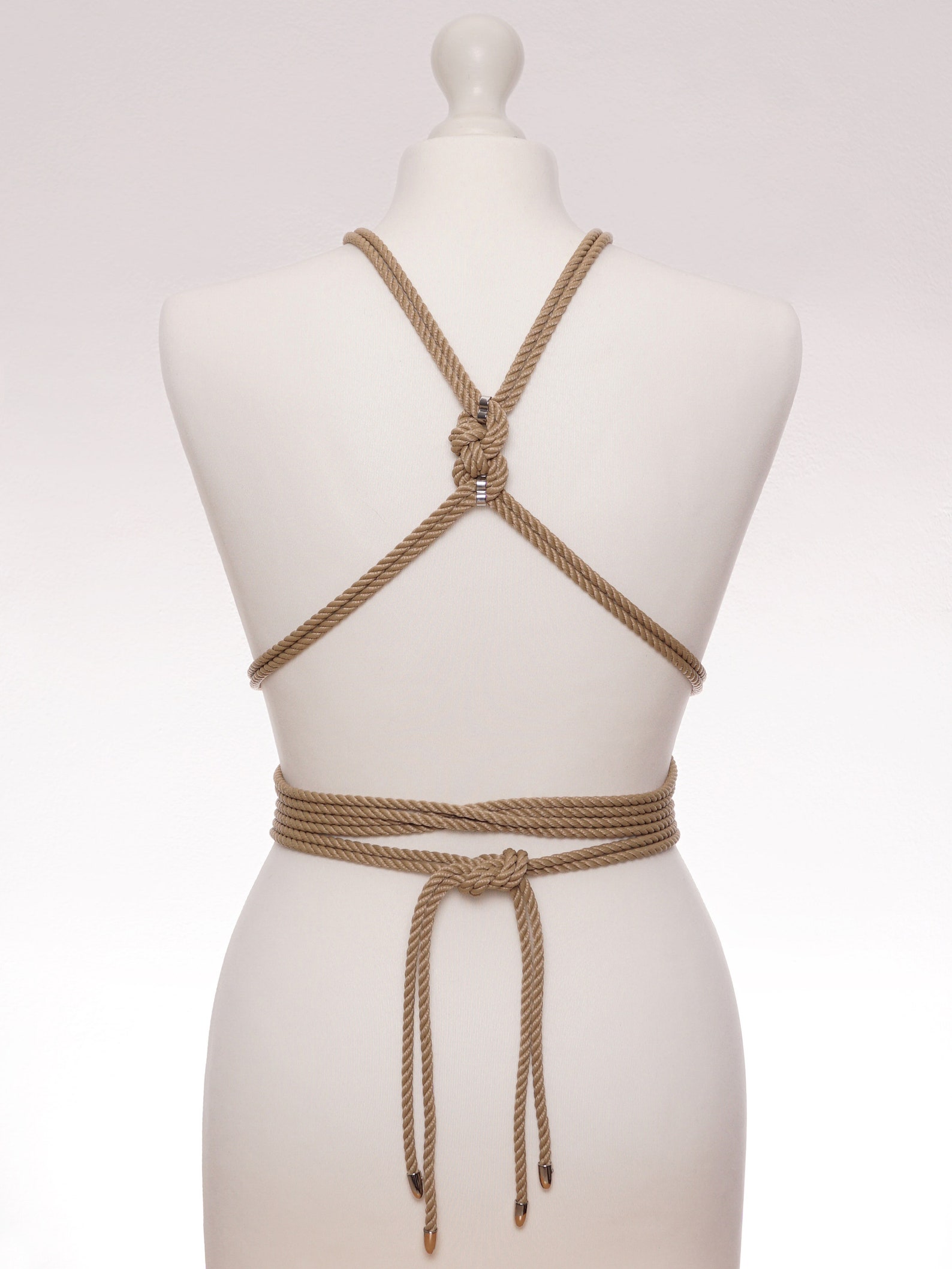 Self Tie Shibari Rope Bondage Torso Harness In Beige Etsy Uk 