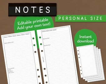 Papier à lettres modifiable. Taille personnelle. Employez le blanc ou ajoutez votre propre texte/titres. Pour filofax etc. NELC CL