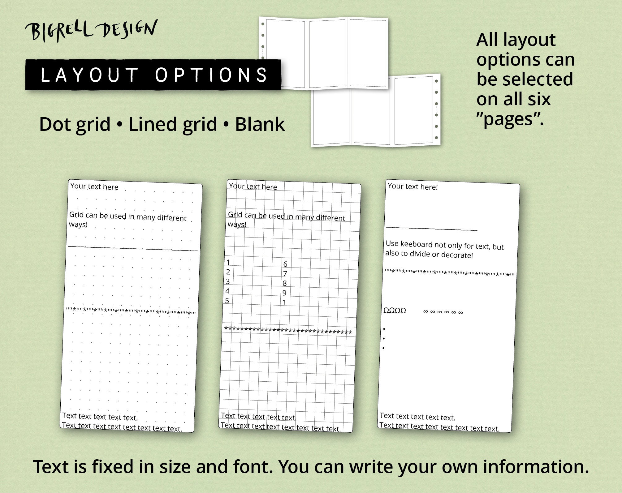 Writing Dor Point Notes Editable Fold Out Notes. Lines, to Do, Dot Grid, Grid, Tracker, Scale 1 ...