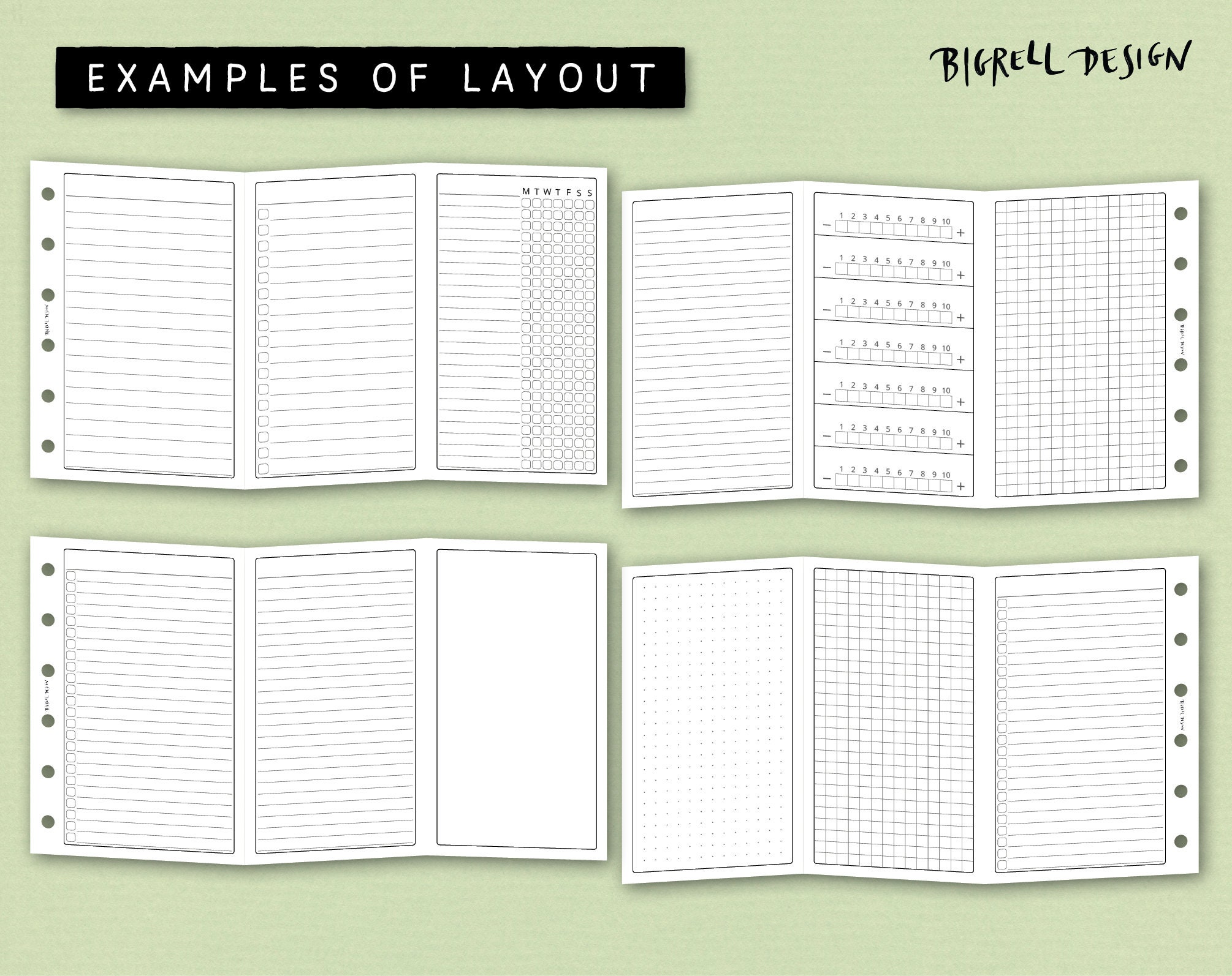 Writing Dor Point Notes Editable Fold Out Notes. Lines, to Do, Dot Grid, Grid, Tracker, Scale 1 ...
