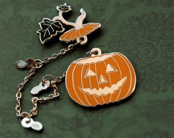 Jack O Lantern Chain Brooch