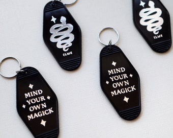 Mind Your Own Magick Motel Keychain