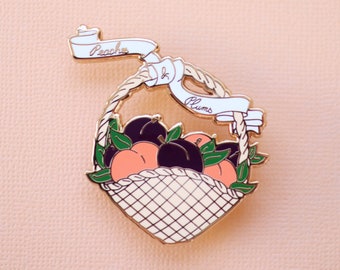 Peaches and Plums Basket Pin