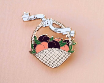 Peaches And Plums Basket Pin