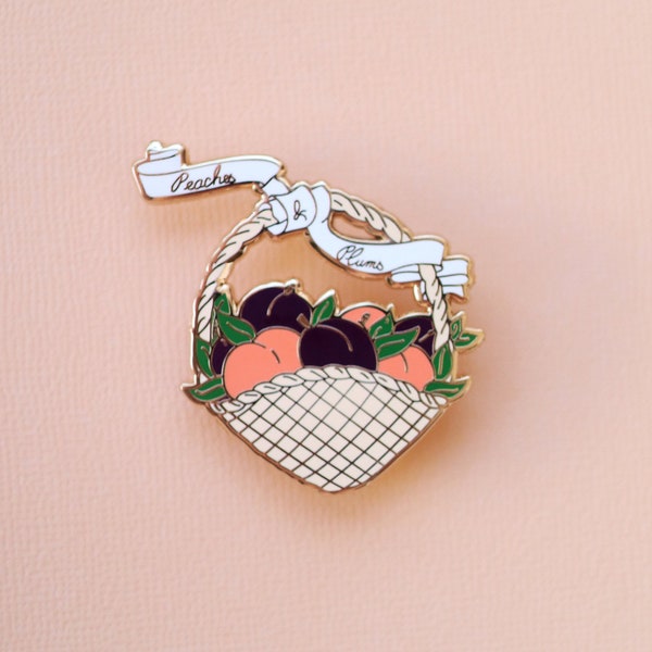 Peaches and Plums Basket Pin