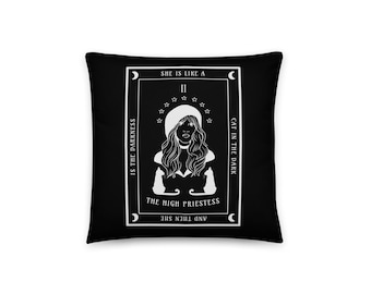 Stevie The High Priestess Tarot Card Pillow
