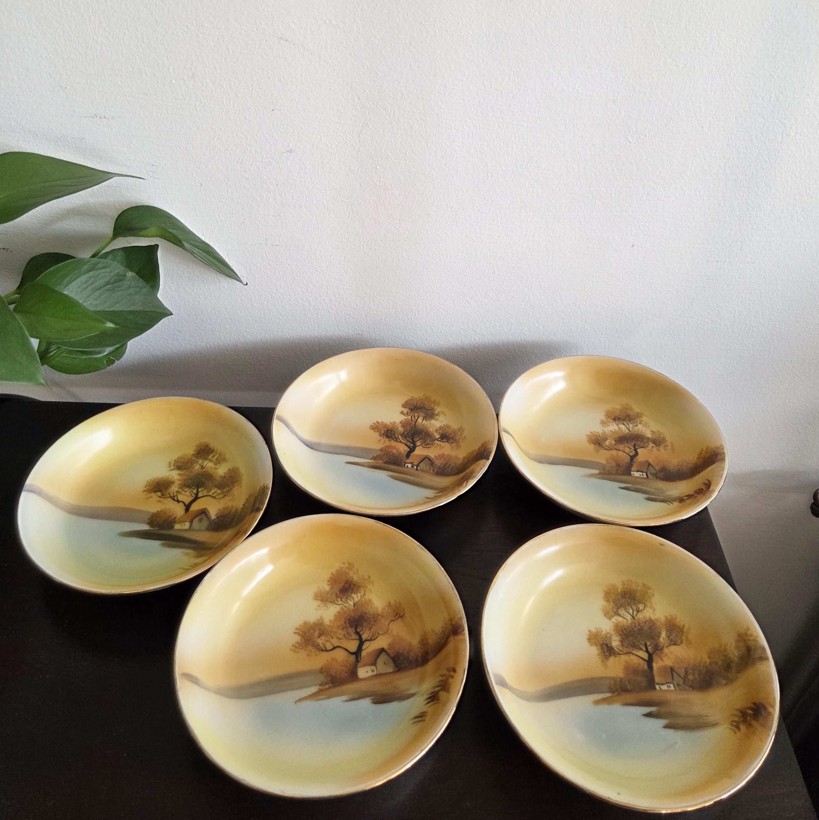 ノリタケ ボーンチャイナ hand painted 5枚セット Handpainted Noritake - Etsy