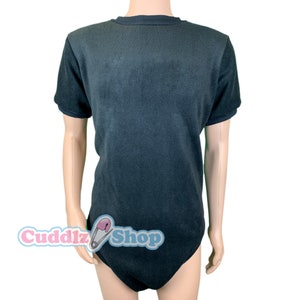 Cuddlz Short All Black Fleece Adult Onesie With Standard or Locking Zip - Body Suit Romper For Men or Women lockable