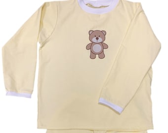 Cuddlz Lemon  Wincyette Brushed Cotton Adult Pyjamas Available in shorts or long leg *please state preference when ordering*
