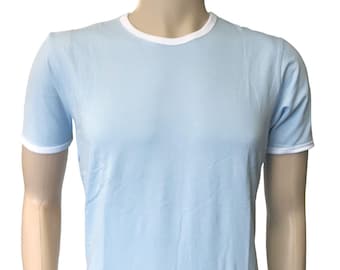 Cuddlz bleu bébé coton stretch adulte grenouillère courte ABDL barboteuse bébé croissance body unisexe pour homme ou femme