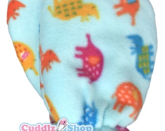 Cuddlz  Blue Animal Pattern Fleece Adult Sized Padded Mittens