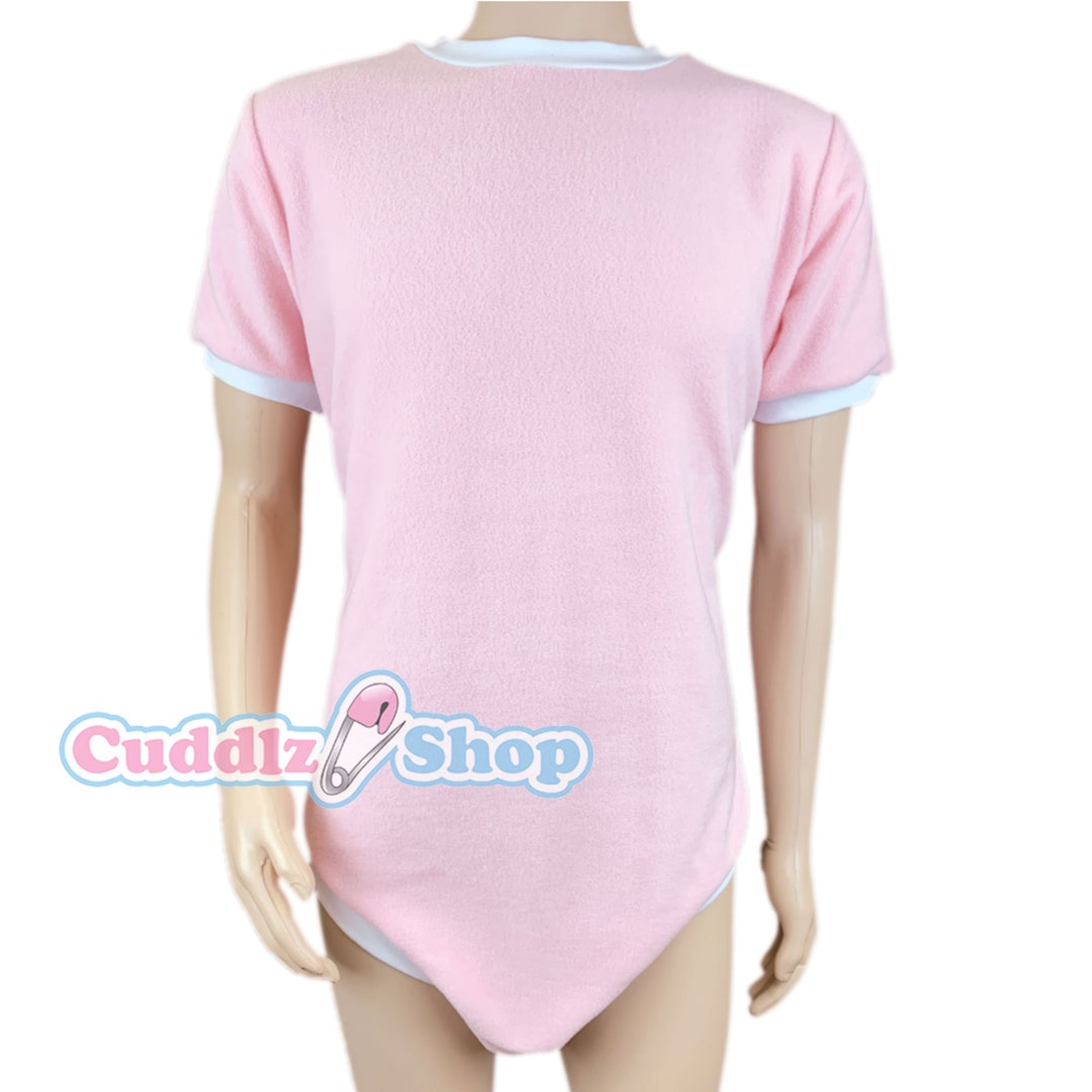 Cuddlz Short Baby Pink Fleece Adult Onesie With Standard or Locking ...