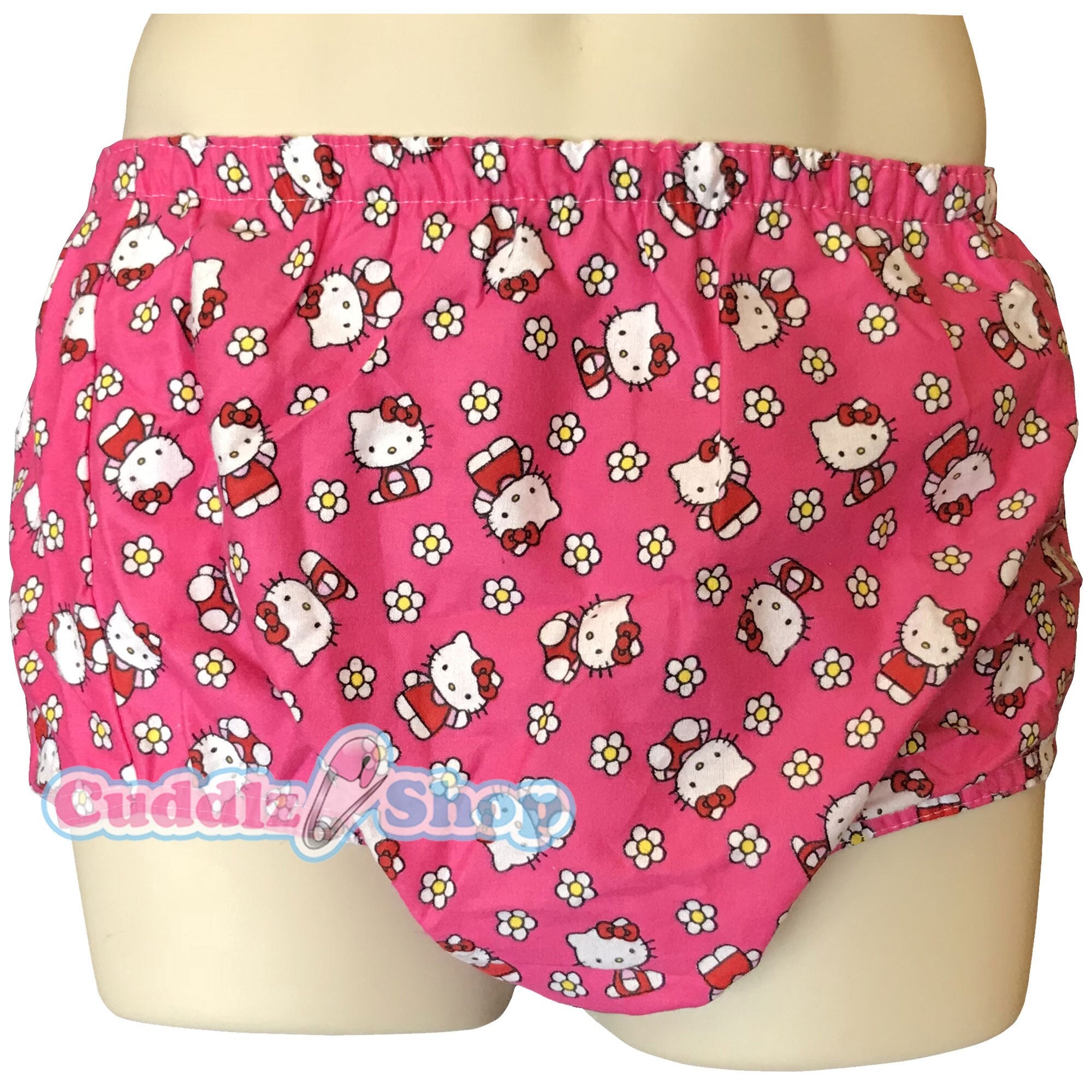 PVC Adult Baby Incontinence Diaper Pants Rubber Pants Pink Dots