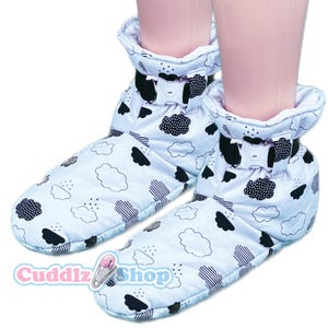 Cuddlz Pair of Black Cloud Stretch Fabric Adult Sized Locking Padded Booties For Men Women Unisex With Colour Choice of Lockable Ankle Strap