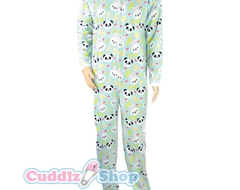 Cuddlz Fleece Footed All In One Pyjamas Sleeper - Adult Sized Bodysuit Romper Unisex Men or Women *Choice of colours *