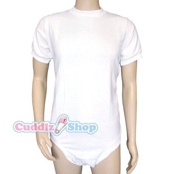 Cuddlz Short White Wincyette Brushed Cotton Adult Onesie With