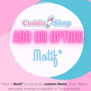 Have A Motif Sewn onto your Onesie, waddle or chaging mat