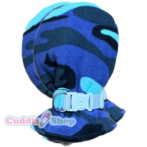 Cuddlz Blue Camouflage Pattern Fleece Adult Sized Locking Lockable Mittens Padded Gloves For Men or Women Unisex Colour Choice Wrist Strap