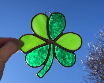 Shamrock stained glass suncatcher