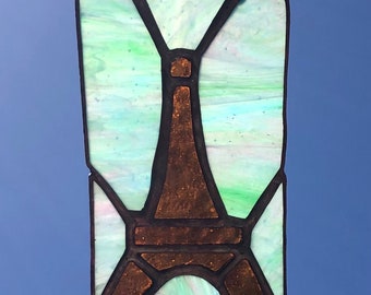 Eiffel tower stained glass suncatcher