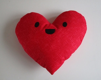 Chibi style red heart cushion