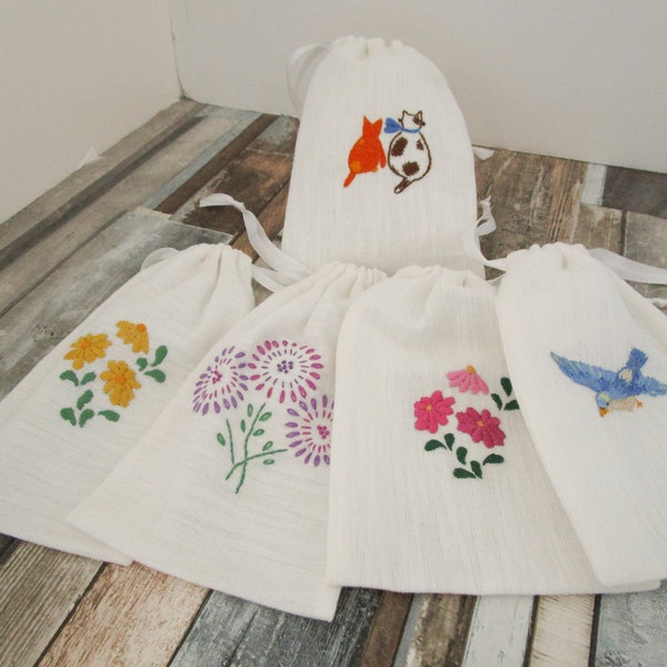 Linen/Cotton Embroidered Bags