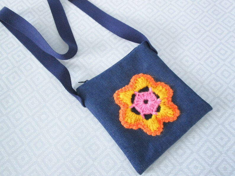 Sample Pocket Bags Denim Flower Bag