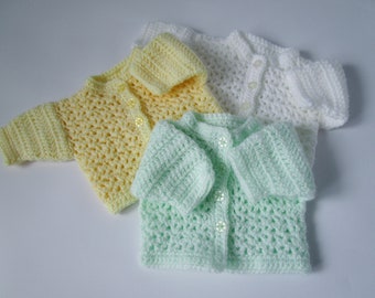 Crochet Premature Baby Cardigan