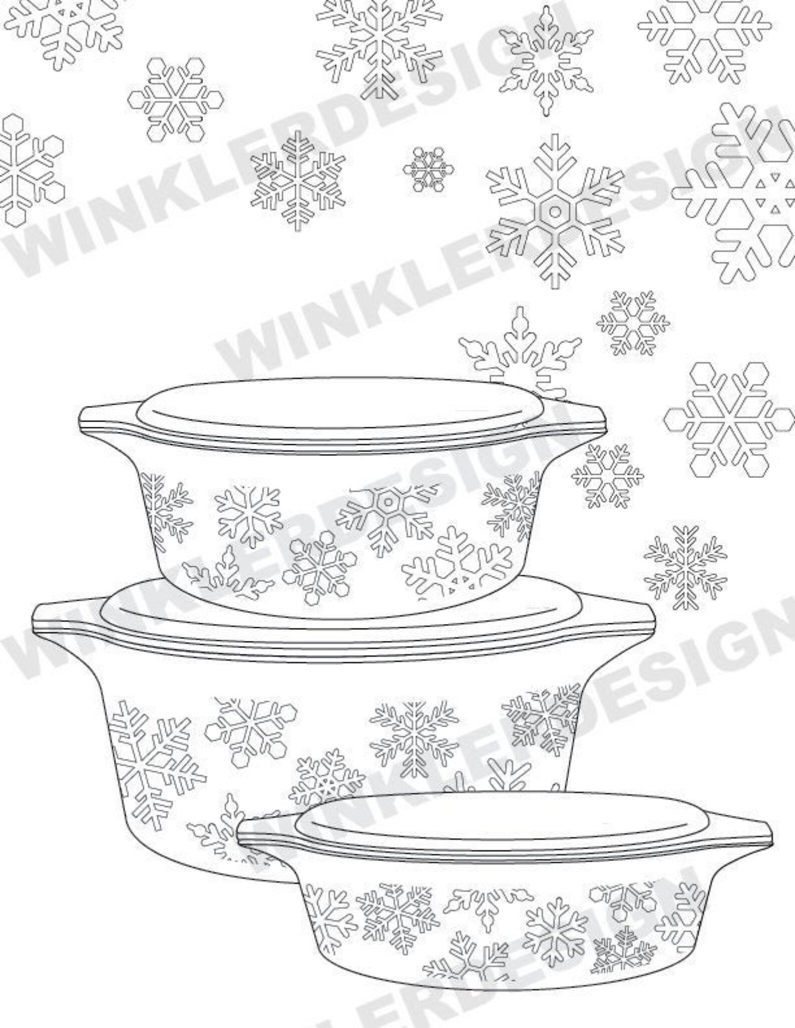 Coloring Page Vintage Pyrex Style Original Design - Etsy