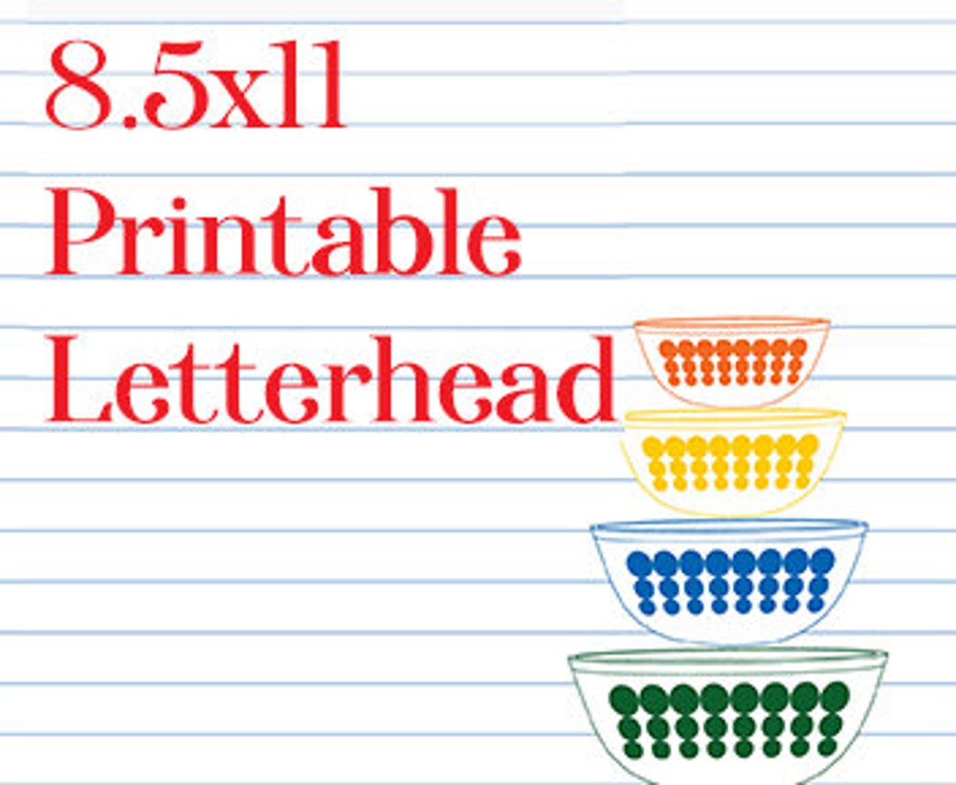 Pyrex Stationary -8.5x11- Dots Pattern - Printable - Etsy
