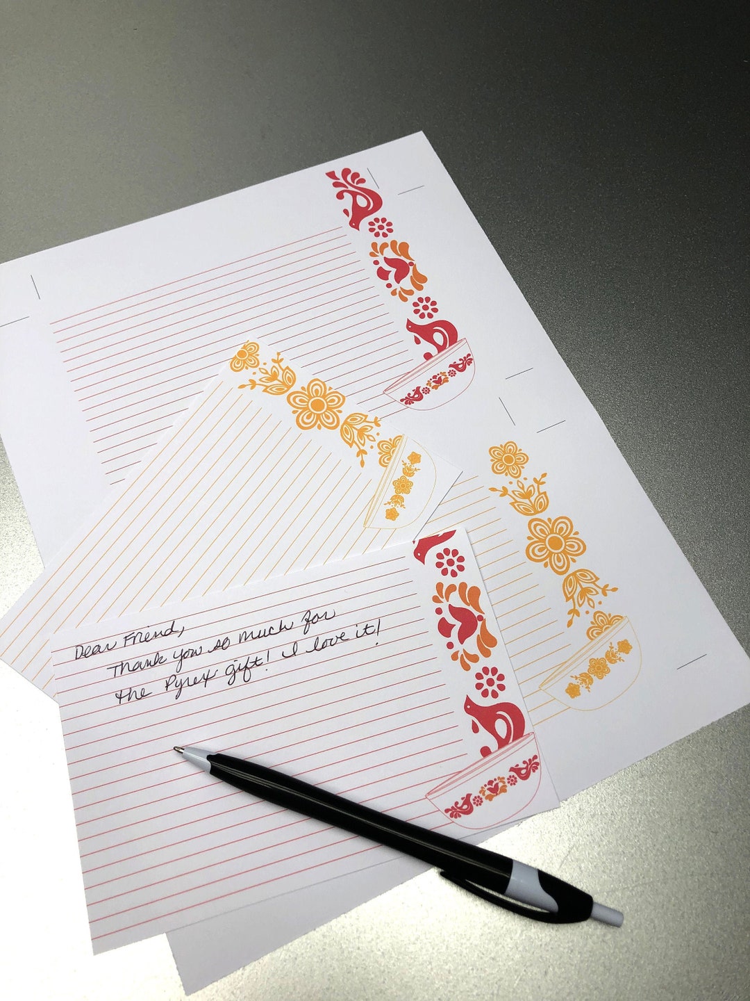 Pyrex Recipe/note - 2 Card Set 4x6 - Butterfly Gold/friendship Patterns ...