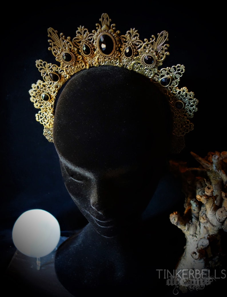 headpiece tiara diadem crown festival bronze black wiccan wicca renaissance