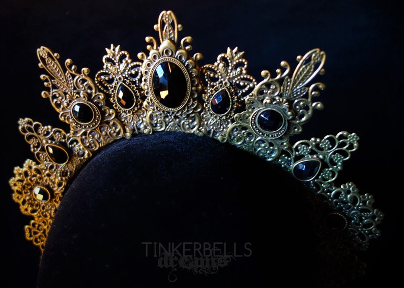 headpiece tiara diadem crown festival bronze black wiccan wicca renaissance