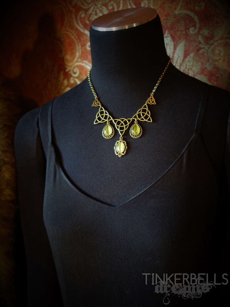necklace wicca pagan medieval vintage wiccan victorian celtic antique bronze green gift celtic knot renaissance