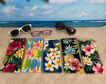 Hawaii Sunglass Case ~ Hawaiian Fabric Sunglass Case ~ Aloha Sunglass Case ~ Hawaiian Souvenir ~ Gift of Aloha ~ Hawaii Sunglass Case