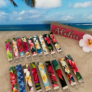 Porte-clés bracelet en tissu hawaïen : porte-clés Aloha