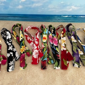 Lanière florale hawaïenne : porte-badge d&#39;identité en tissu de coton