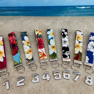 Porte-clés bracelet en tissu hawaïen : porte-clés en coton Aloha