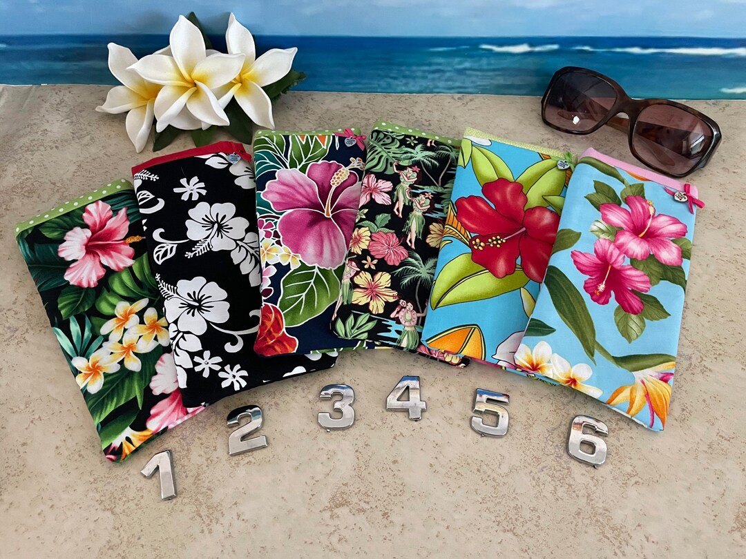 Hawaii Sunglass Case Hawaiian Fabric Sunglass Case Aloha Sunglass Case