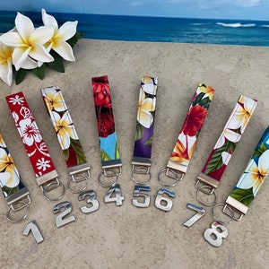 Porte-clés bracelet en tissu hawaïen : porte-clés floral Aloha