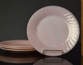 Vintage Anchor Hocking Fire-King Pink Swirl Plate