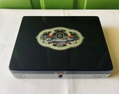 EP CARRILLO Elencos Elites 6x54 Empty Wood Cigar Box Black Silver