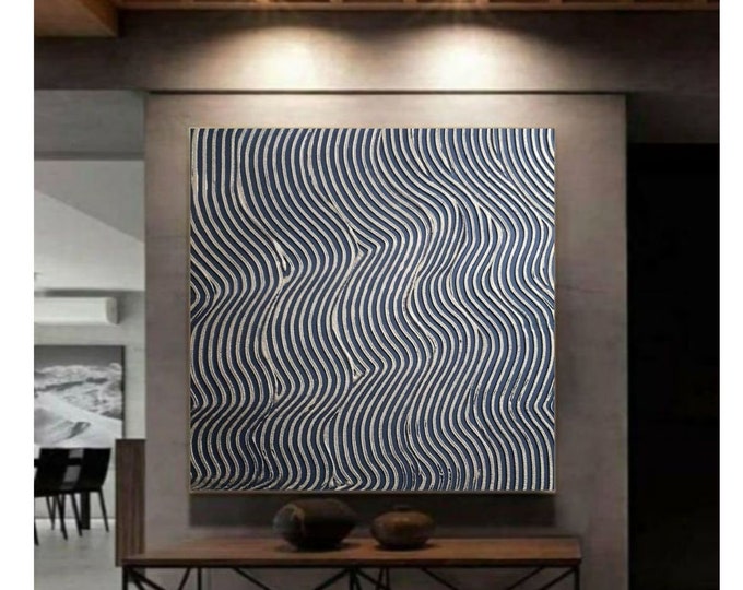 Large Black & Gold 3D Texture Painting: Abstract Canvas Wall Art